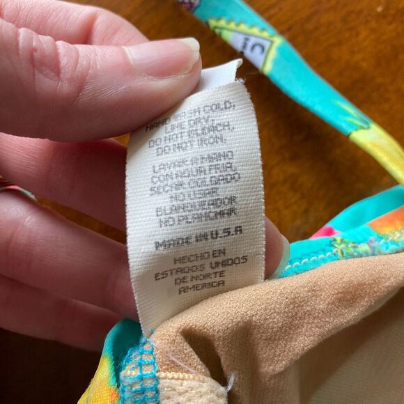 Vintage 80s 90s Coral Key Womens High Cut One Piece Swimsuit Bathing Suit 10 - Picture 5 of 6